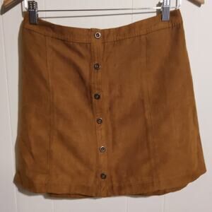 Hollister faux suede button front skirt size 5